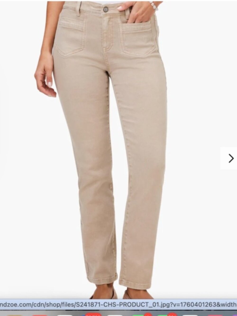 Nic+Zoe - Chamois color Straight Pocket Ankle jeans